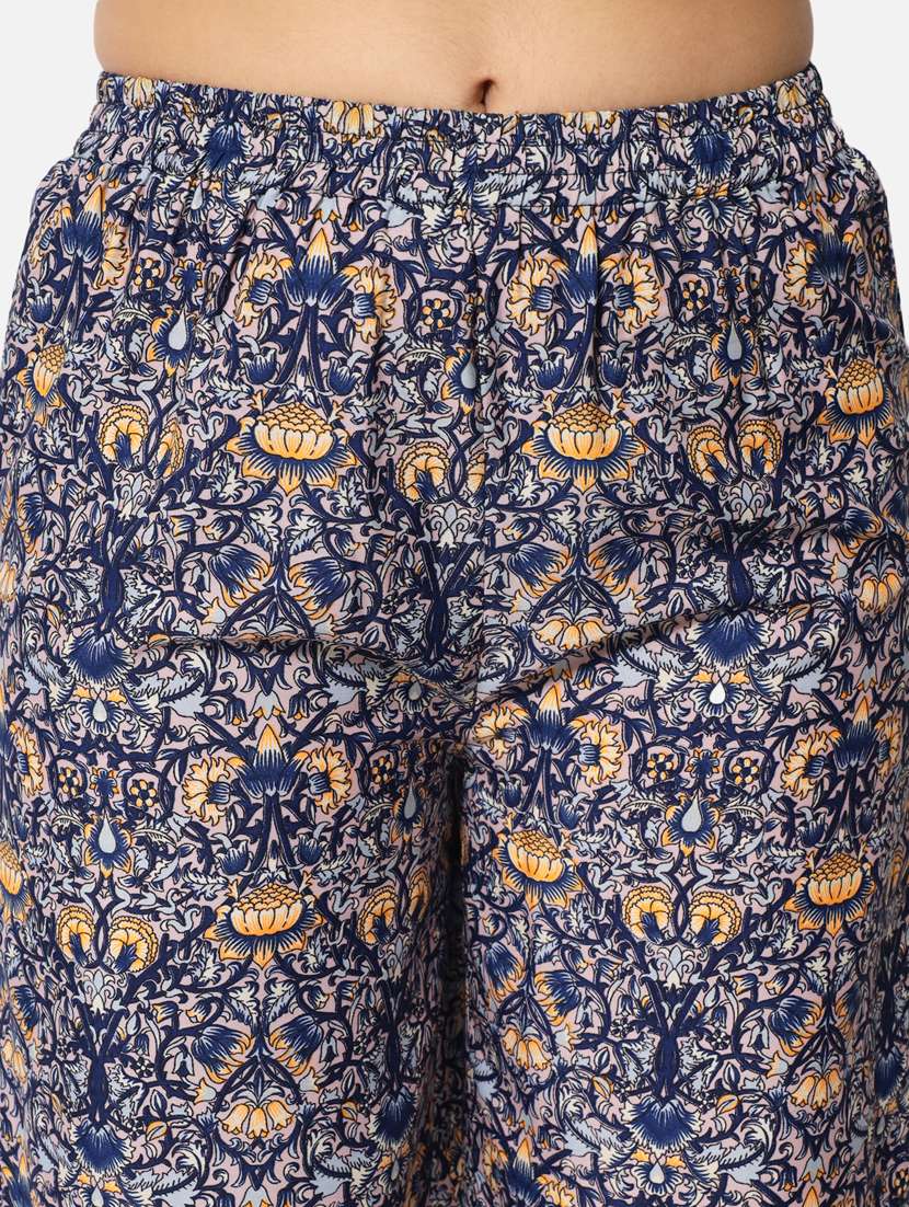 Mid Rise Printed Straight Palazzo