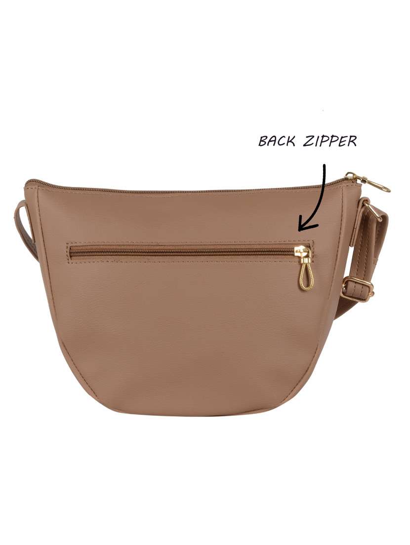 Buy online Beige Pvc Regular Sling Bag from bags for Women by Enoki for