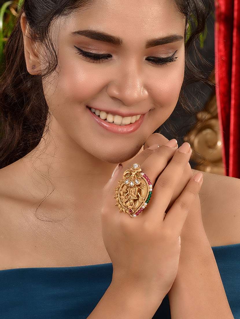 Buy online Multi Colored Brass Colored Finger Ring from fashion