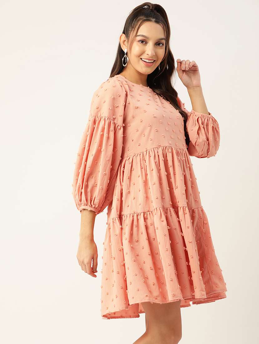 Women's Tiered Dress Swiss Dots Dress