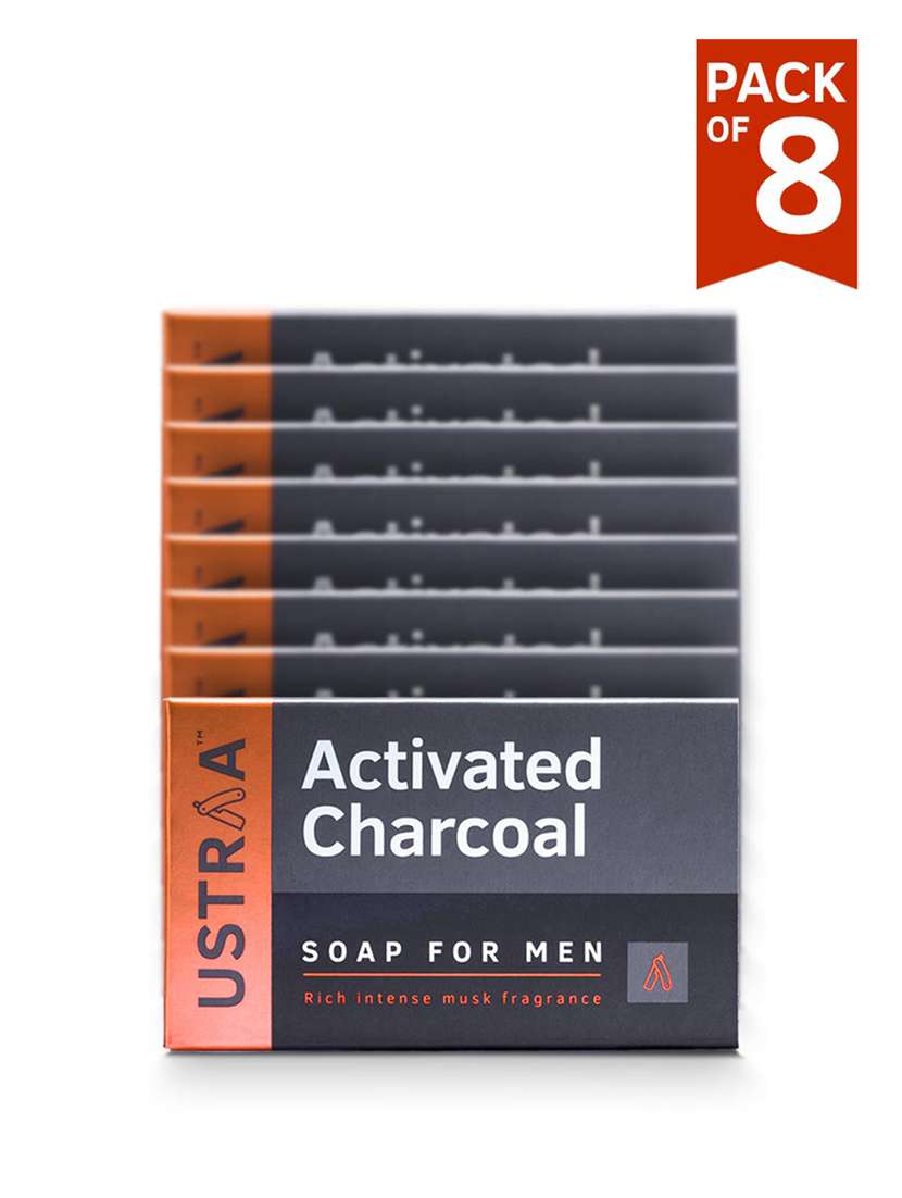 Ustraa Deo Soap Activated Charcoal 100g (Pack Of 8)