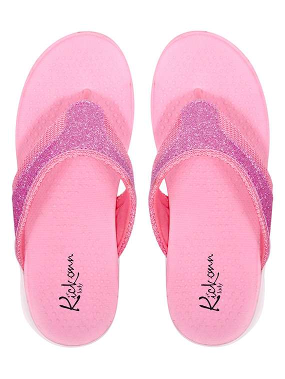 Buy online Pink Slip On Sandal from flats for Women by Kickonn for ₹549