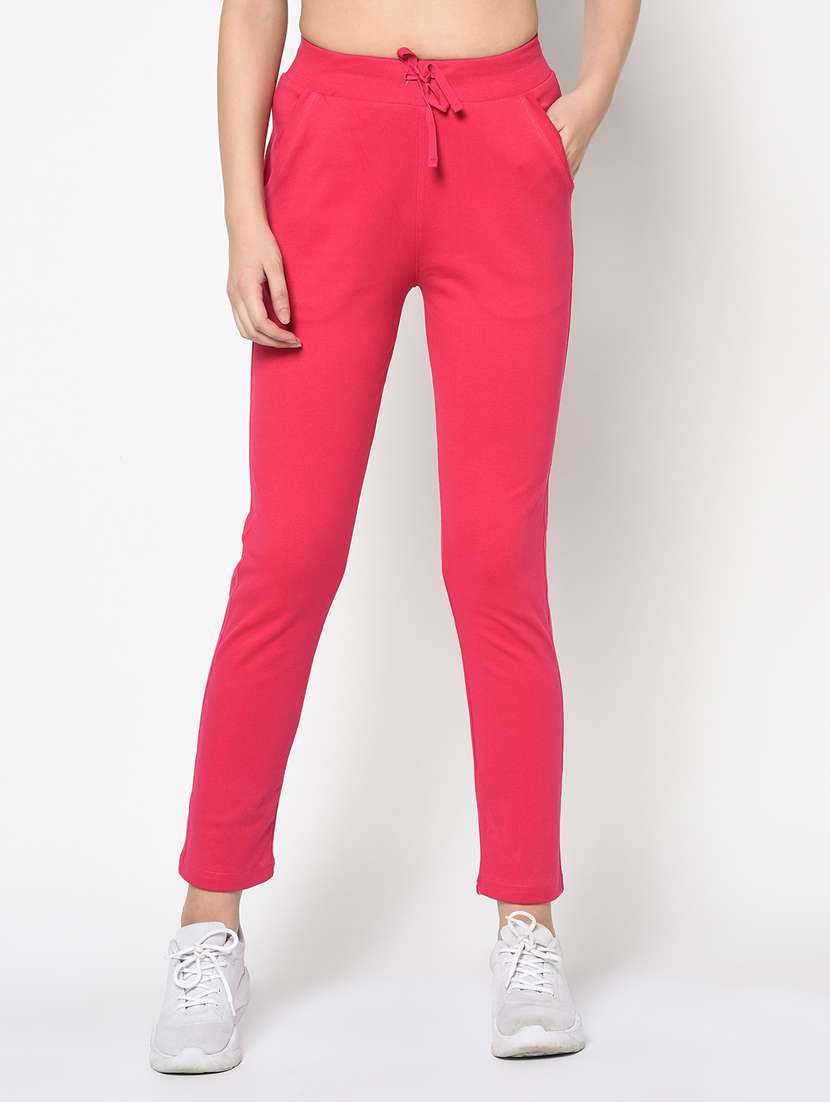 Mid Rise Solid Block Track Pant