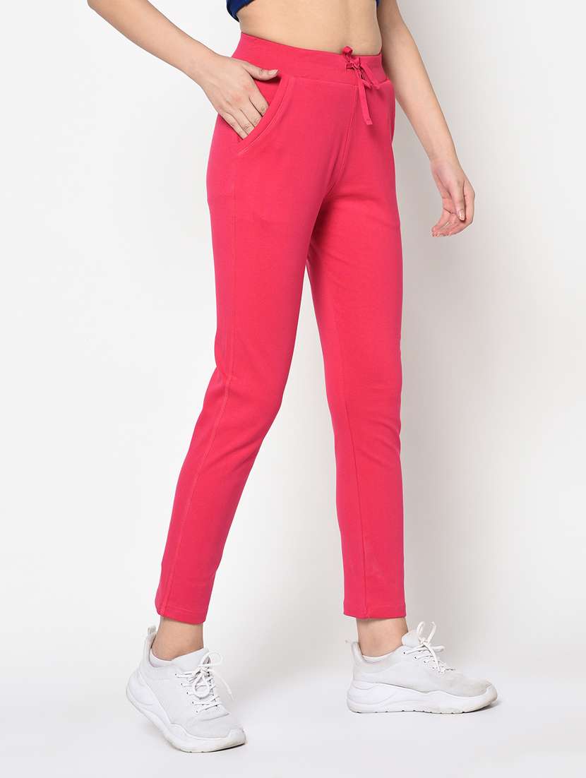 Mid Rise Solid Block Track Pant