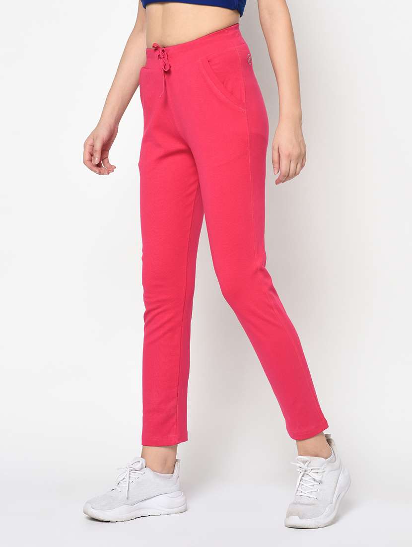 Mid Rise Solid Block Track Pant