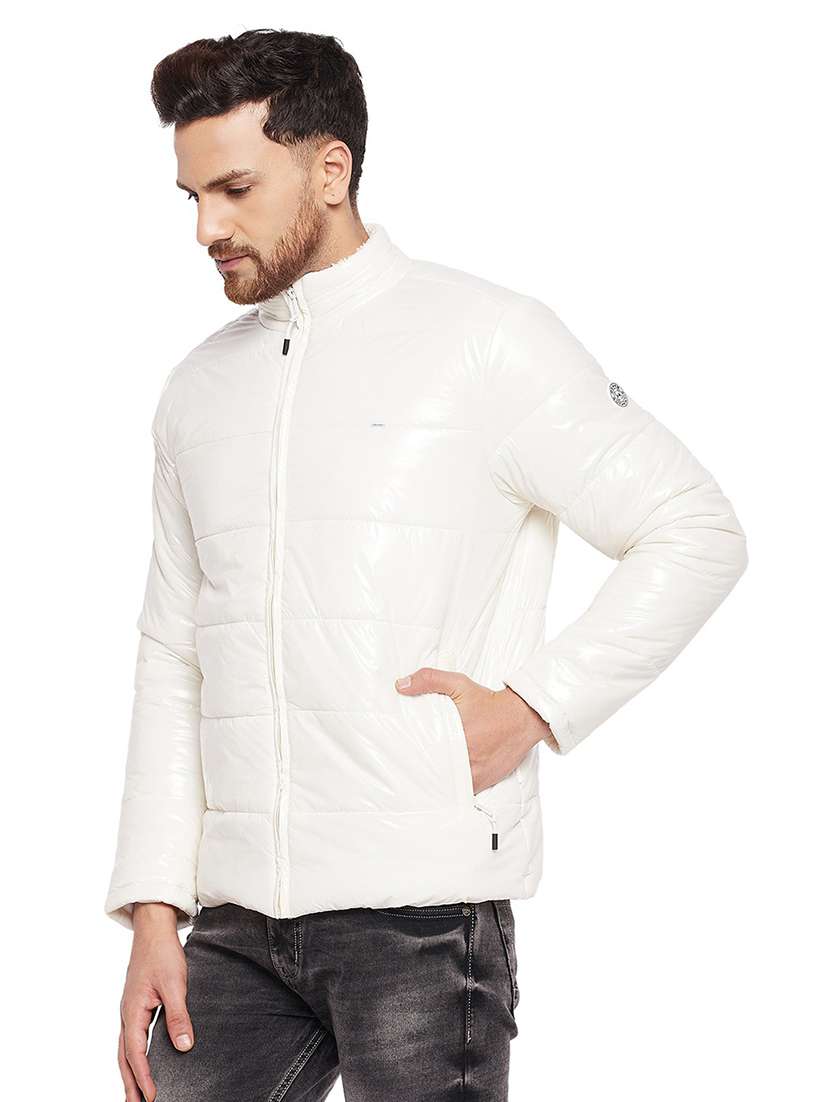 Buy online White Bomber Jacket from Jackets for Men by Okane for ₹2249
