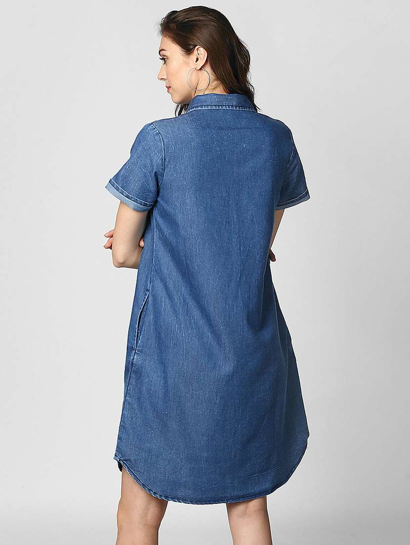 Women's Shirt Solid Dress