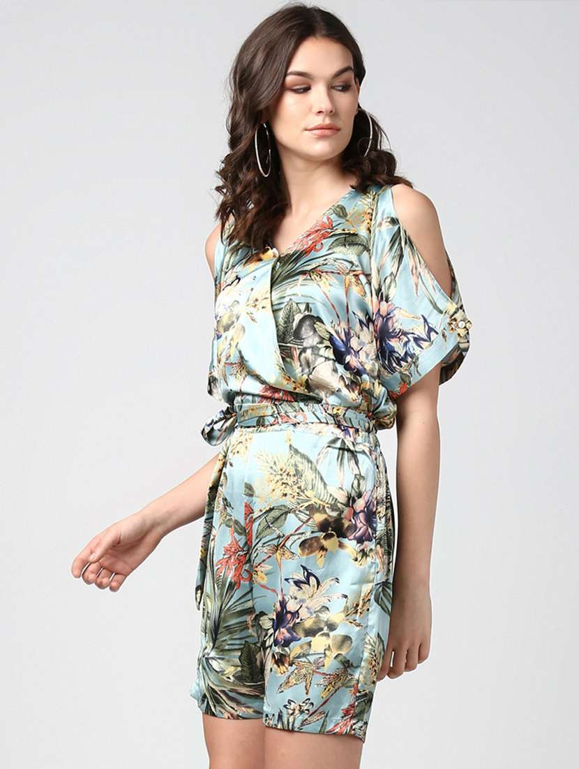 Blue Printed Jumpsuit