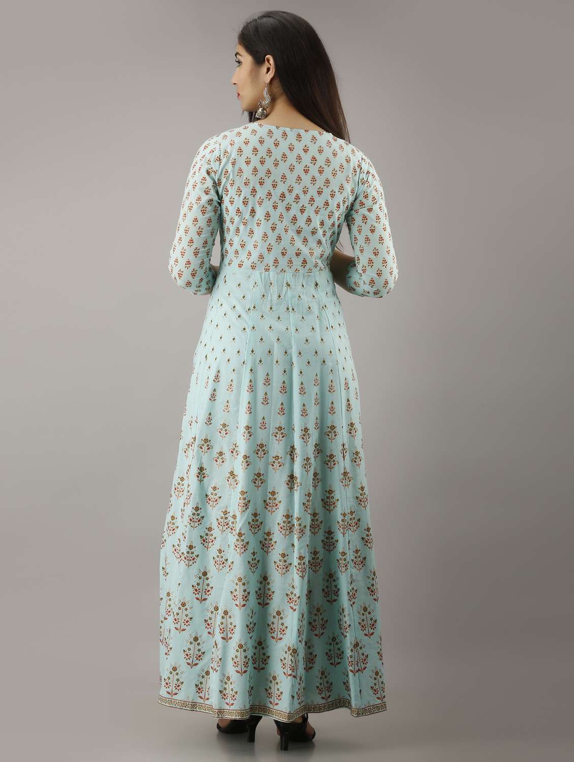 Round Neck Printed Anarkali Kurta
