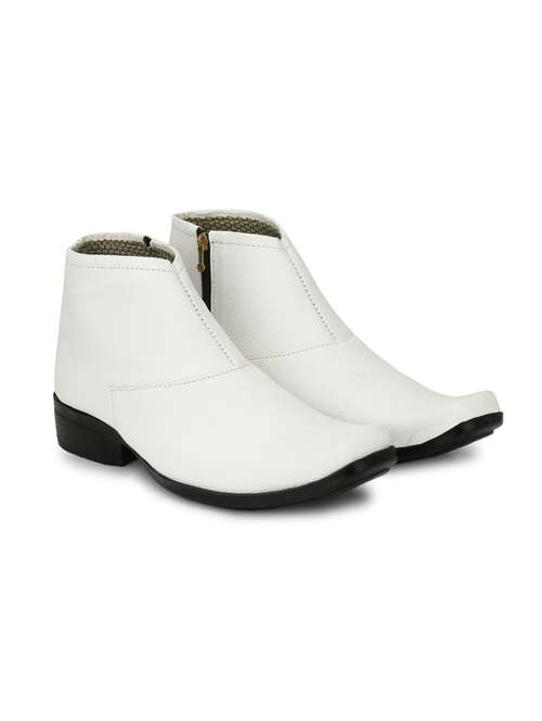 Men White Low Ankle Boots