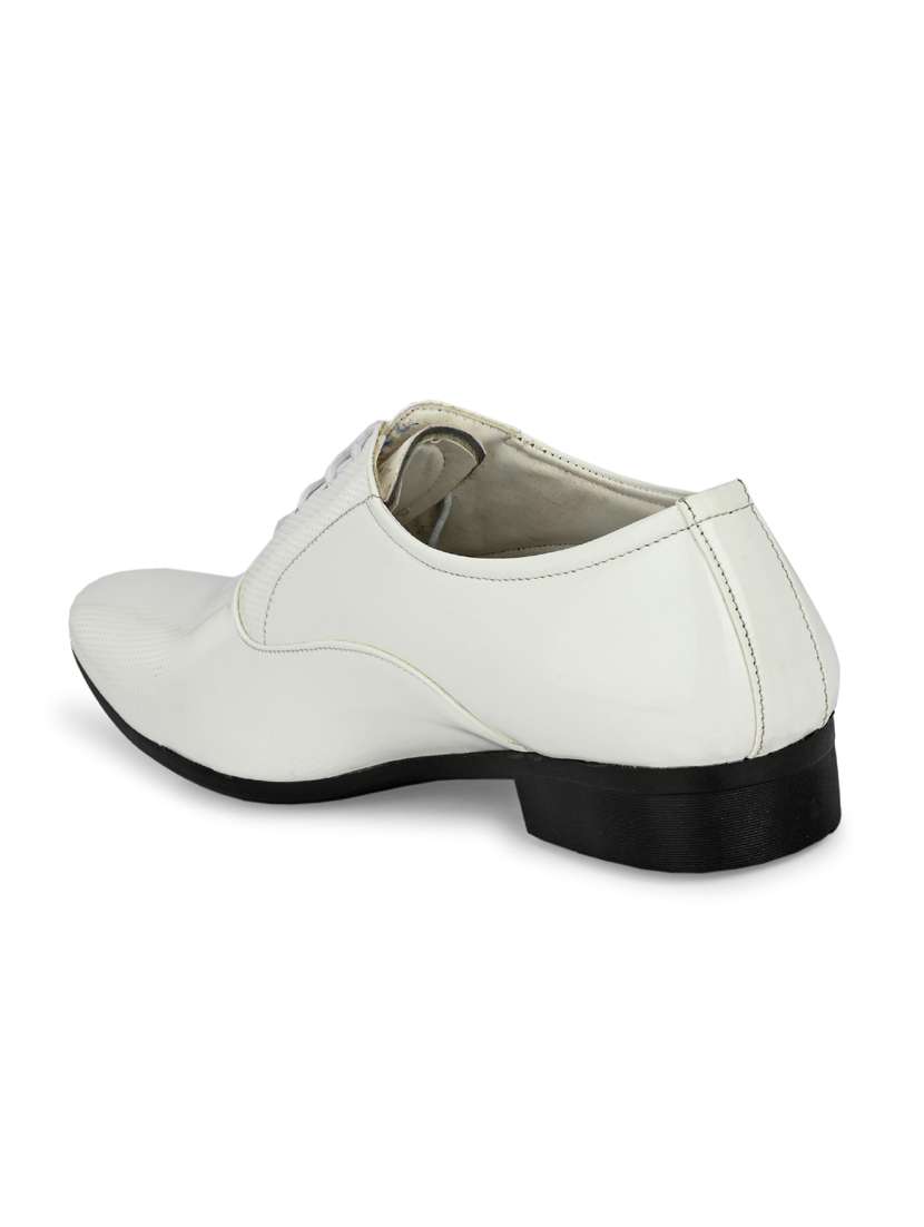 White Patent Leather Laceup Oxfords