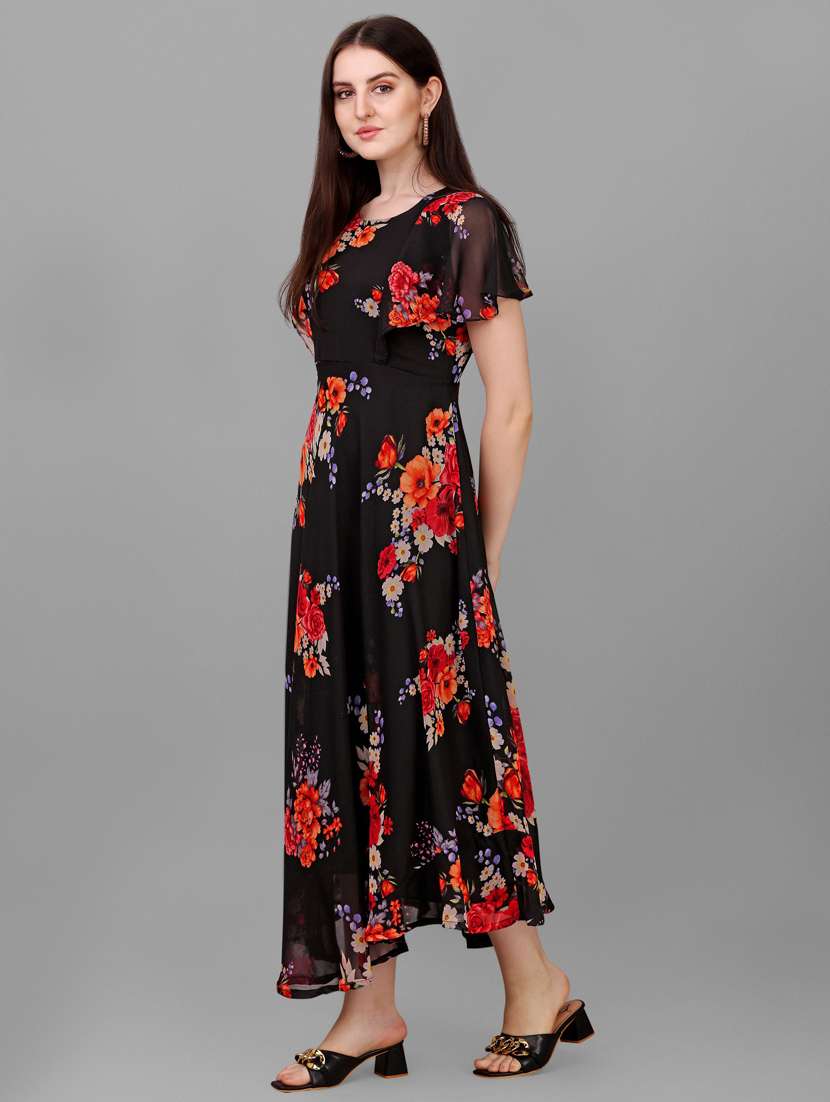 Buy online Women's Fit & Flare Floral Dress from western wear for Women
