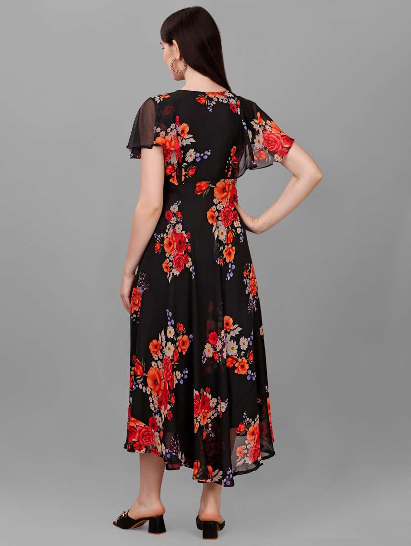 Buy online Women's Fit & Flare Floral Dress from western wear for Women