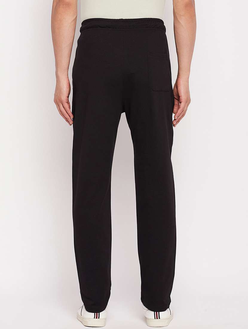 Men Drawstring Waist Solid Full Length Track Pant