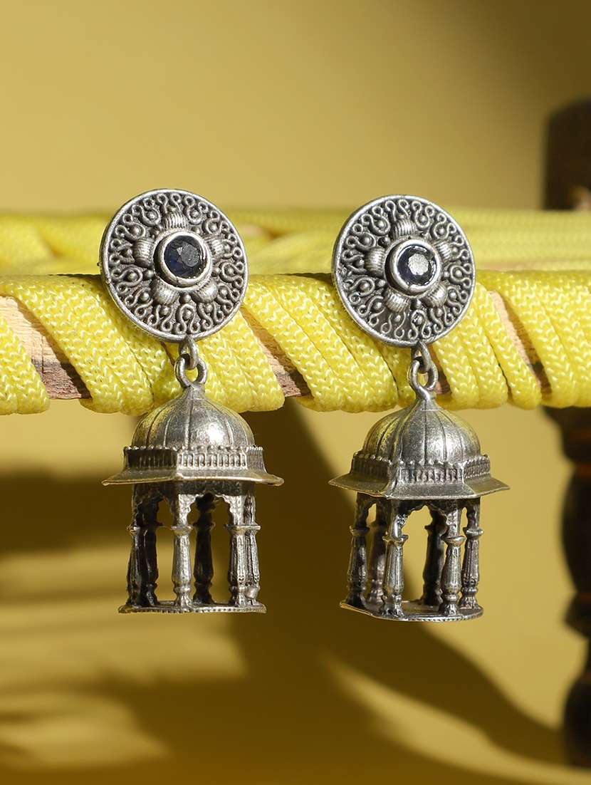 Silver Brass Jhumka Earrings