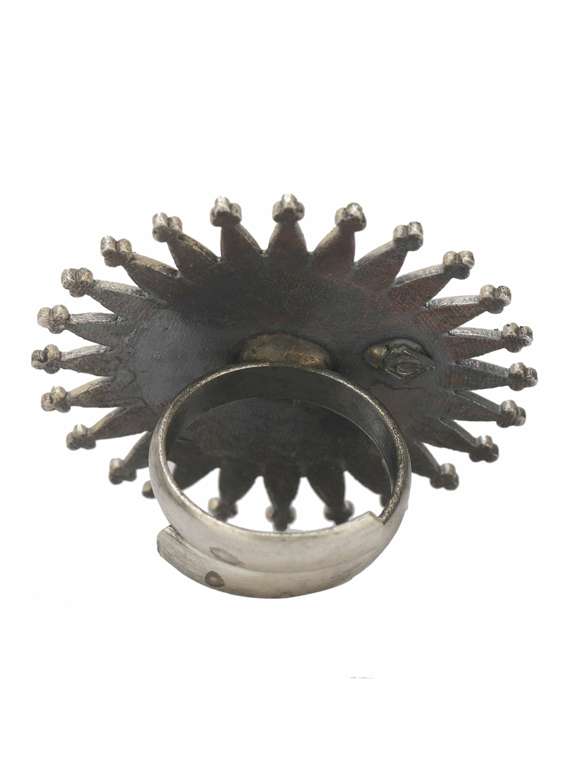Sliver Brass Oxidised Finger Ring