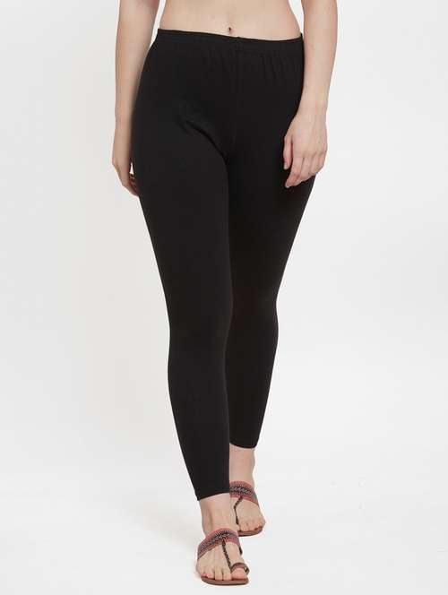 Black Cotton Lycra Leggings
