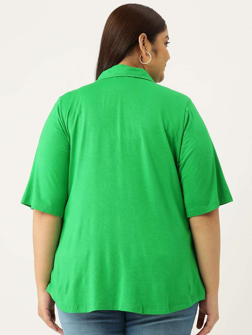Women's Ruffle Collared Top
