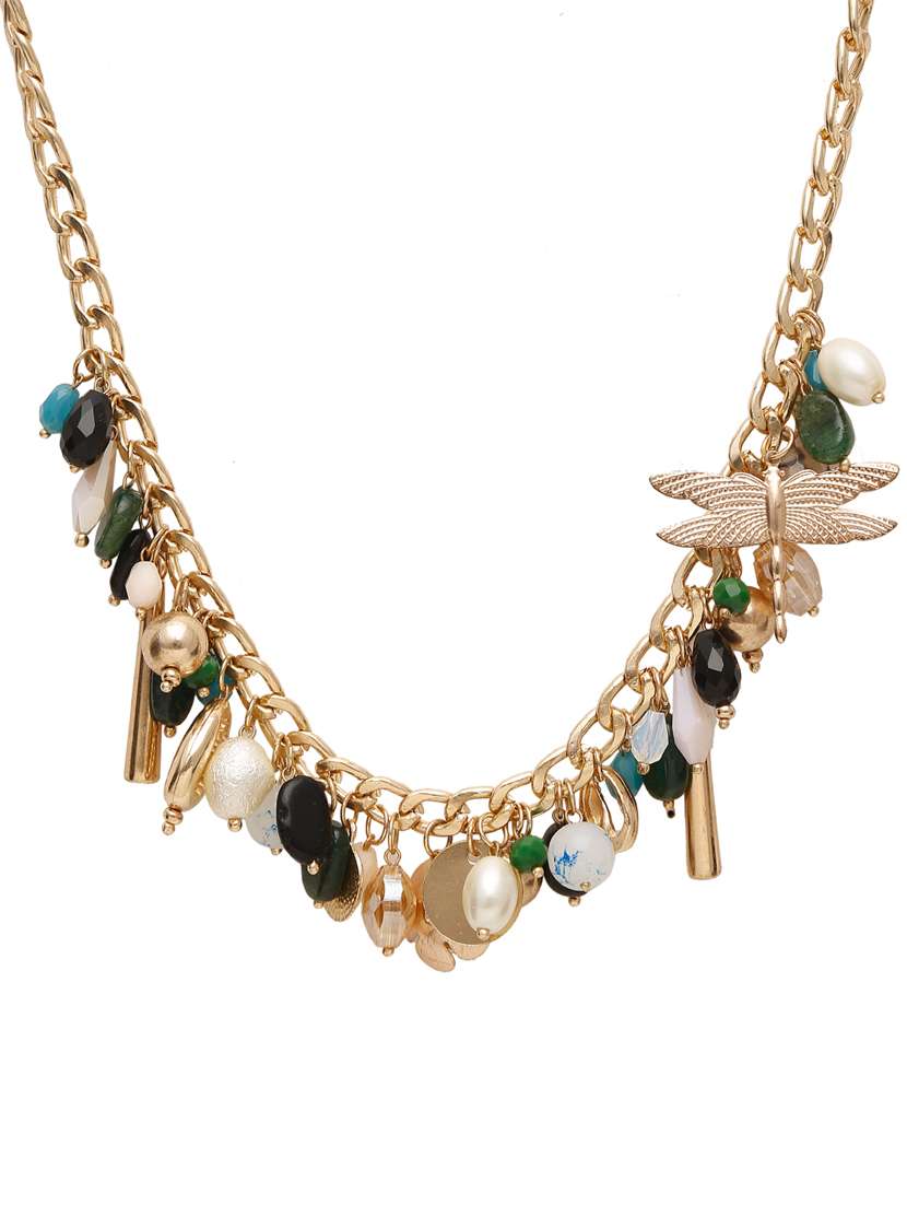 Multi Colored Metal Short Necklace