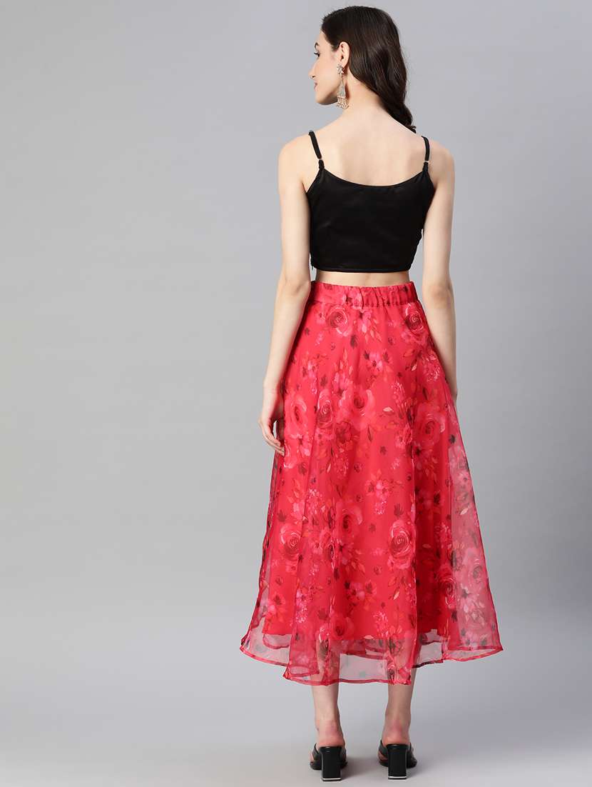 Self Design Skirt Top Set