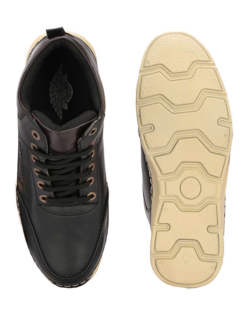 Black Synthetic Lace Up Sneaker
