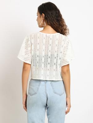 white self design short shrug - 19960080 - Standard Image - 3