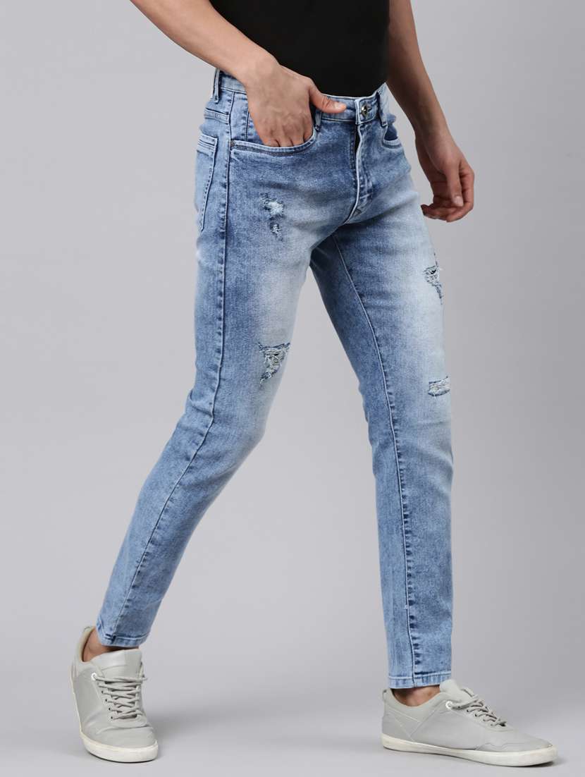Mens Slim Fit Distressed Jeans
