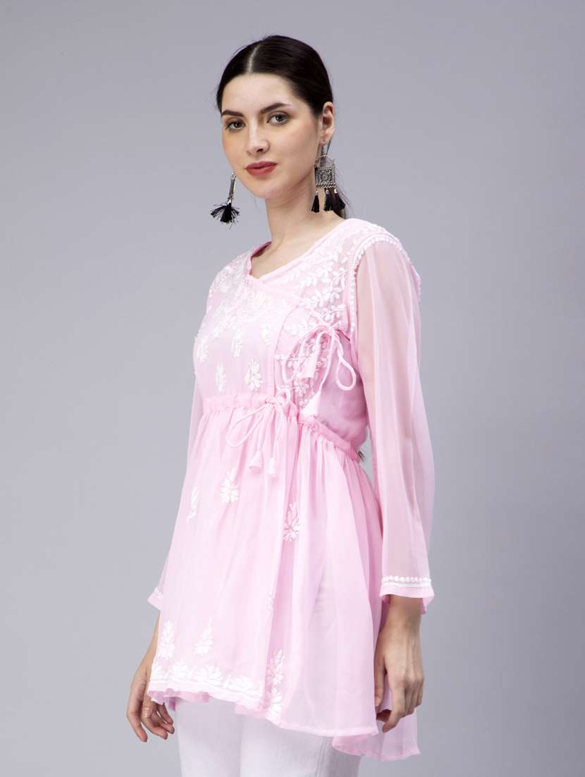 Chikankari Georgette Short Kurti