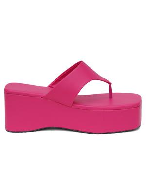 pink leatherette slip on sandals - 20018211 - Standard Image - 2