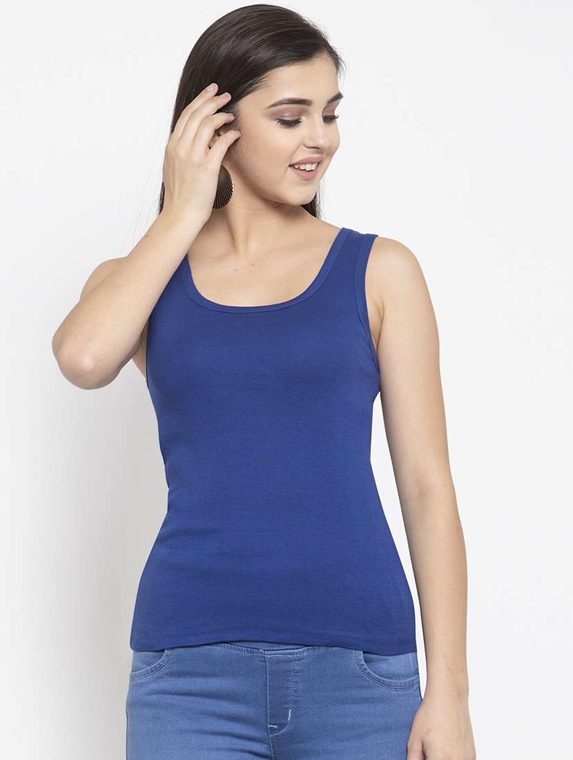 Buy online Multicolor (pack Of 2) Camisole Tank Top Vest from lingerie for Women by Ambey City