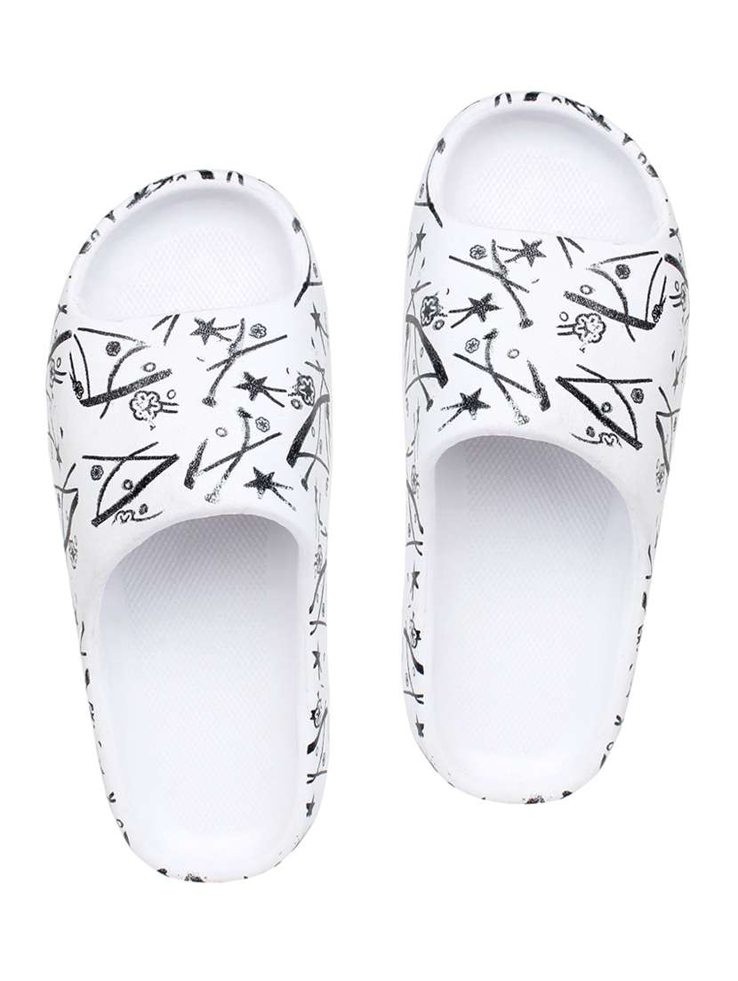 White Eva Slip On Flip Flops