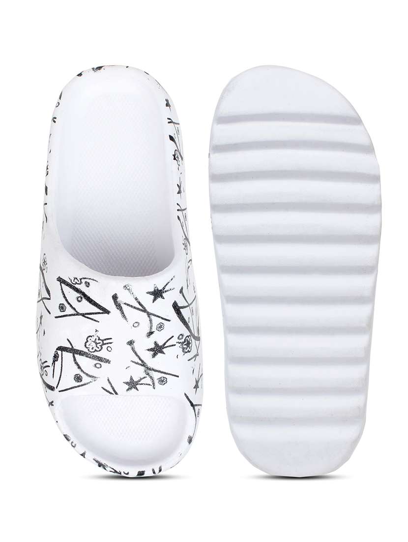 White Eva Slip On Flip Flops