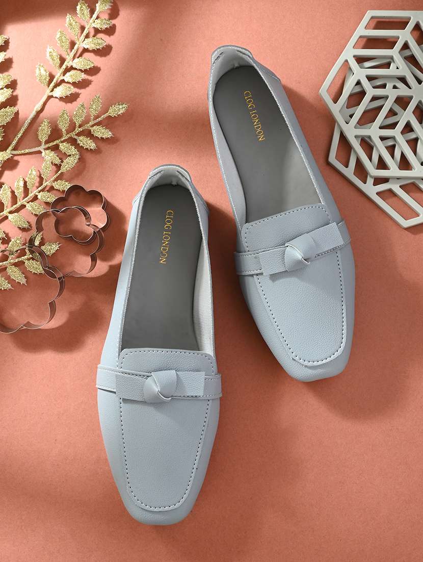 Grey Synthetic Slip On Loafers