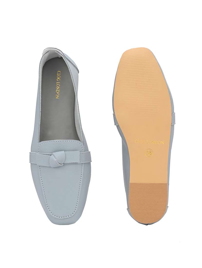 Grey Synthetic Slip On Loafers