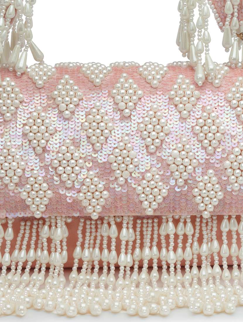 Pink Velvet Fold Over Clutch