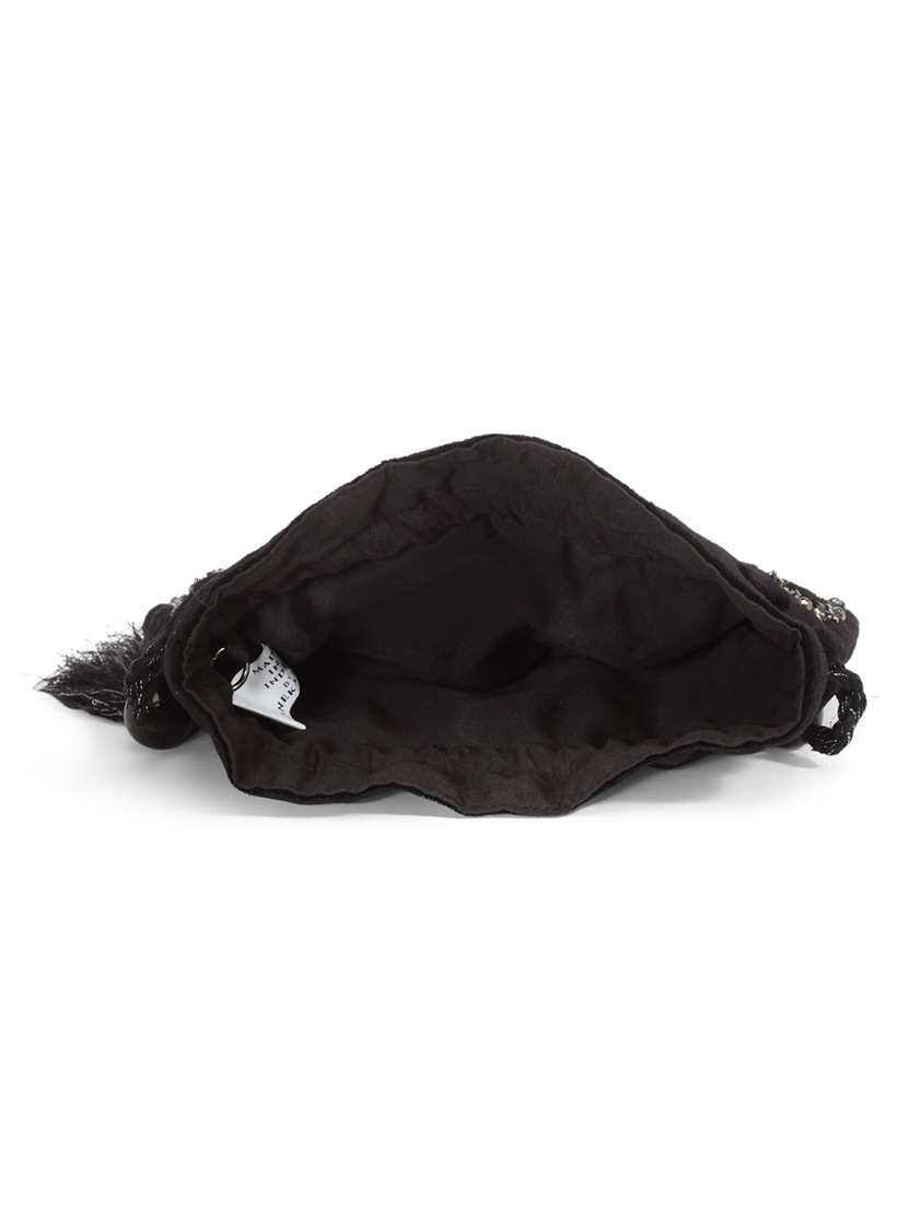Black Embellished Ethnic Potli