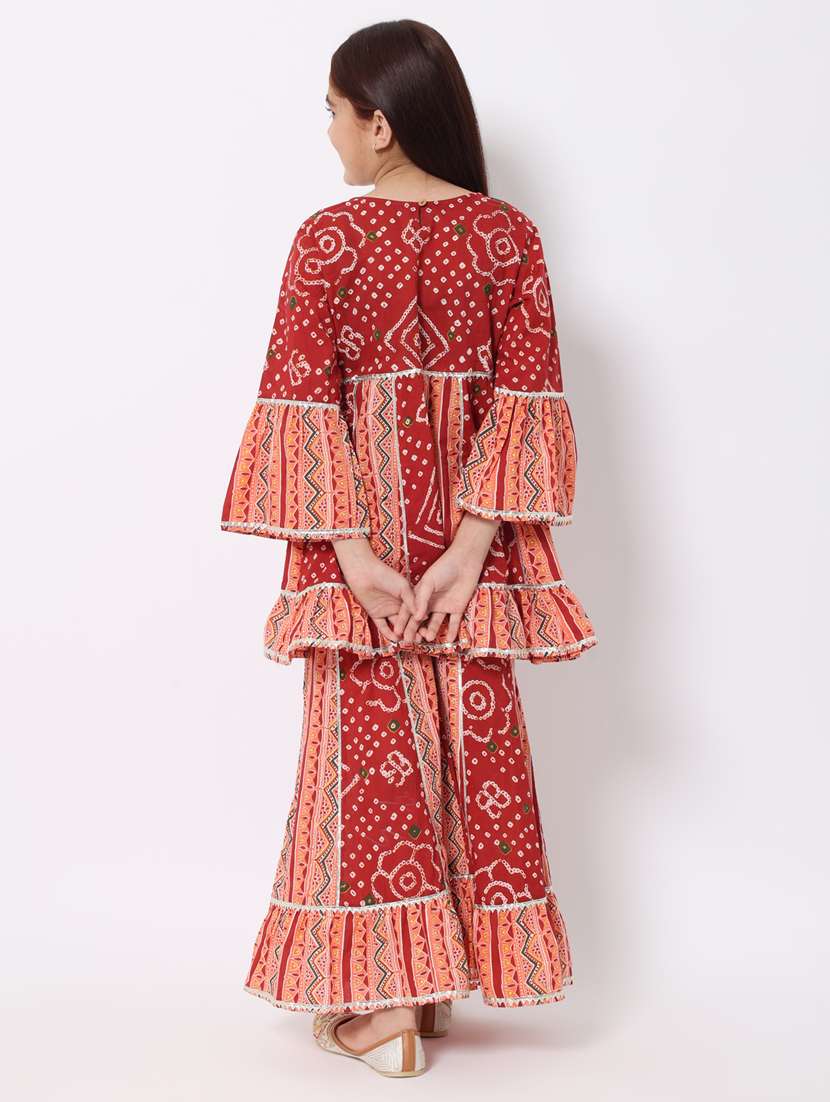 Bandhani Kurta Sharara Set