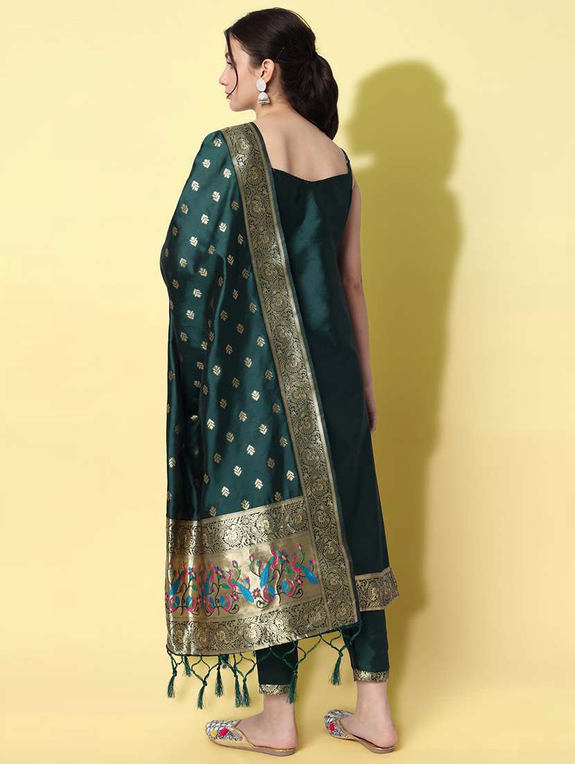 Self Design Kurta Pant Set With Dupatta  