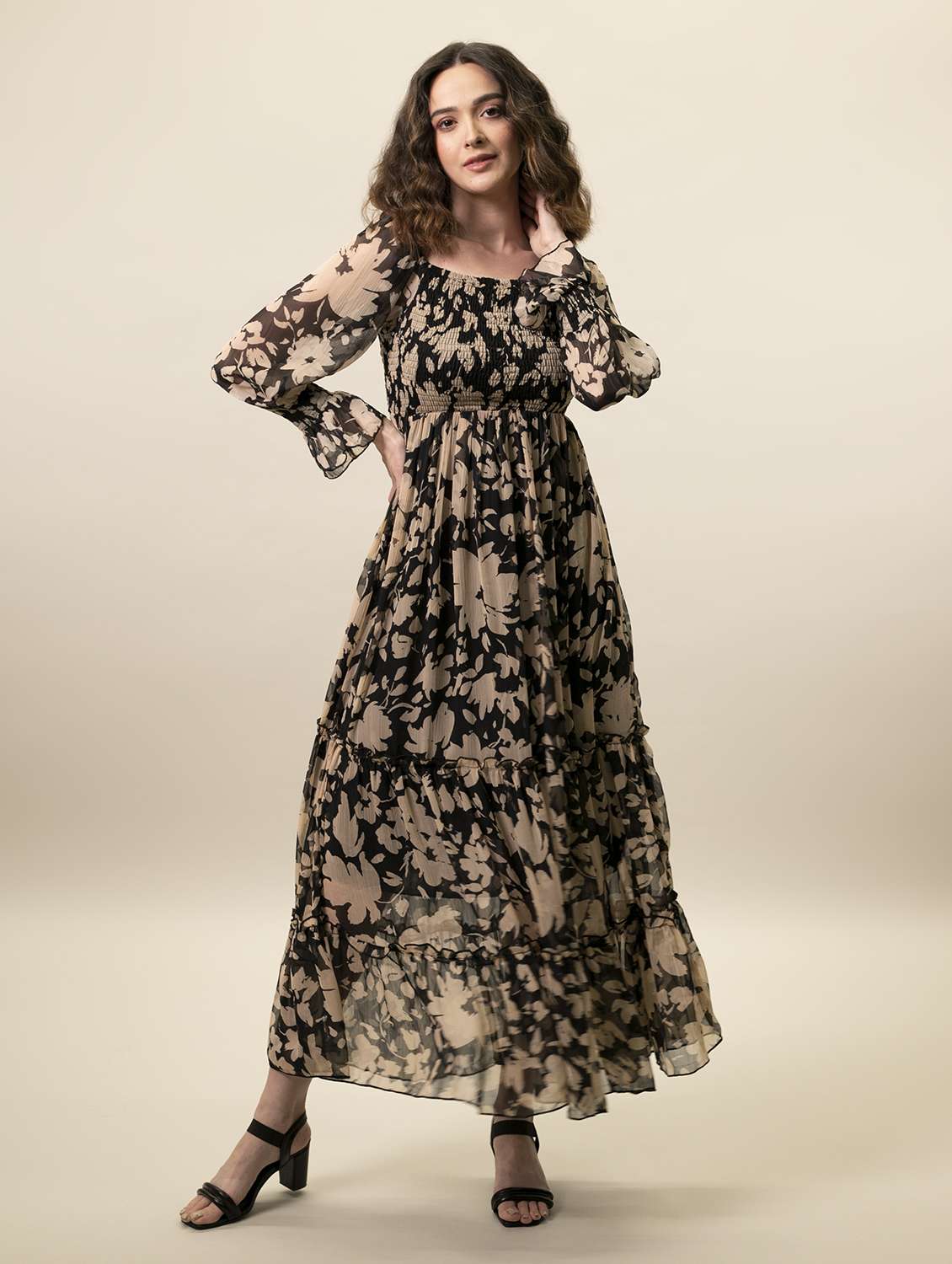 Women's Tiered Floral Dress