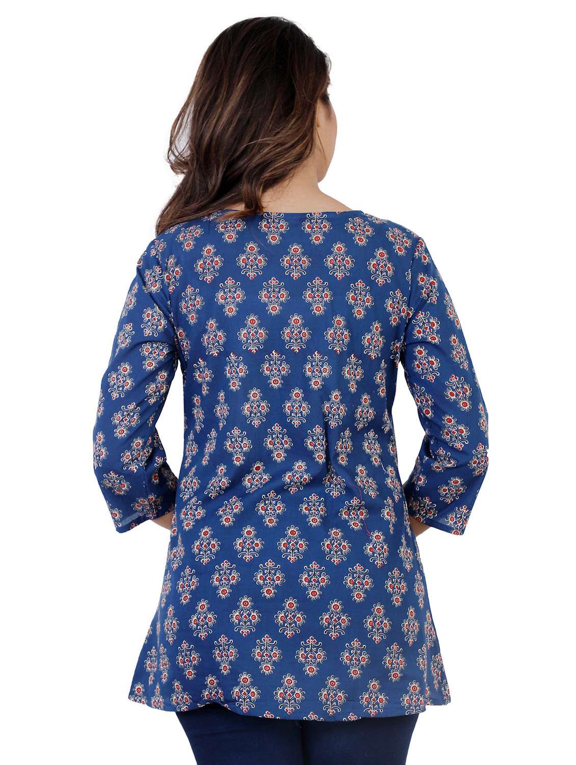 Blue Printed A Line Tunic