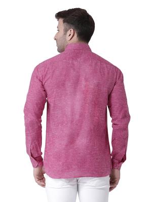 men pack of 2 solid and self designed cotton casual shirt - 20355566 - Standard Image - 3