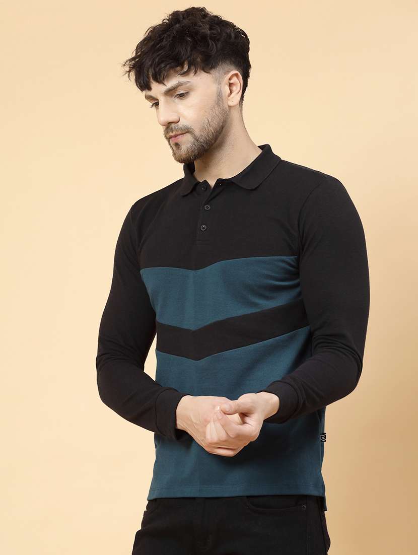 Men Color Block Polo T Shirt
