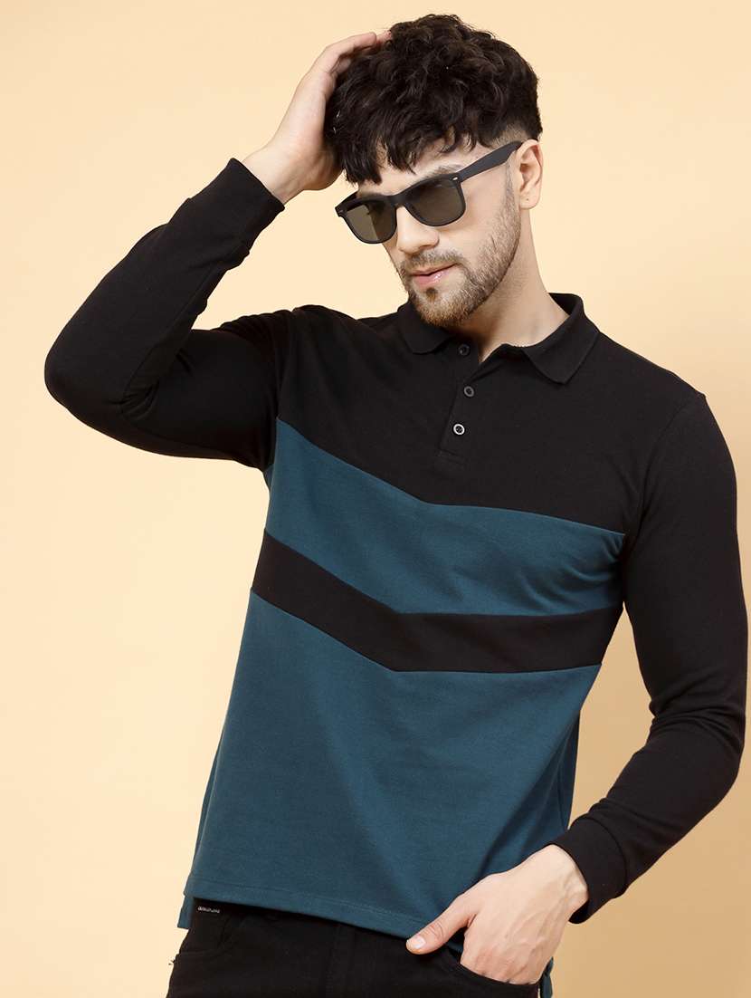 Men Color Block Polo T Shirt