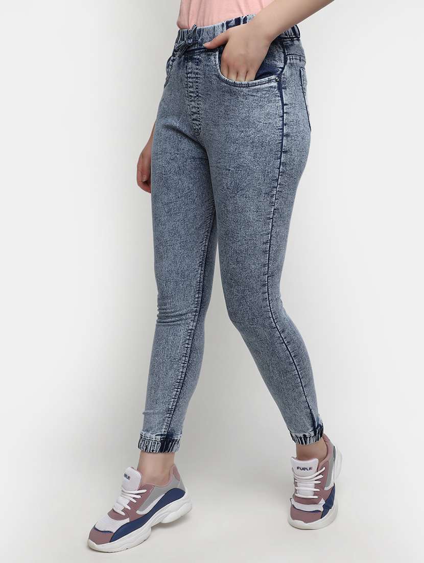 Buy online Women's Plain Jogger Fit Jeans from Jeans & jeggings for