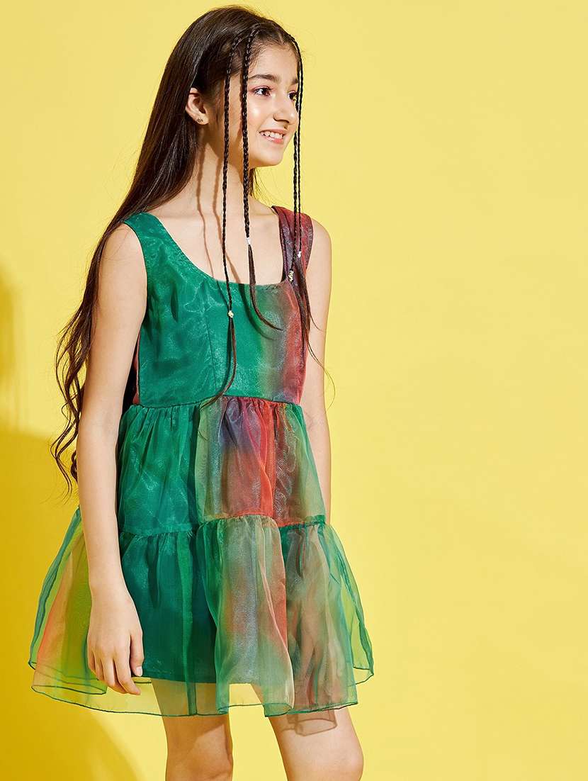 Girls Square Neck Sleeveless Frock