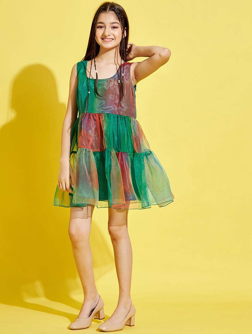 Girls Square Neck Sleeveless Frock