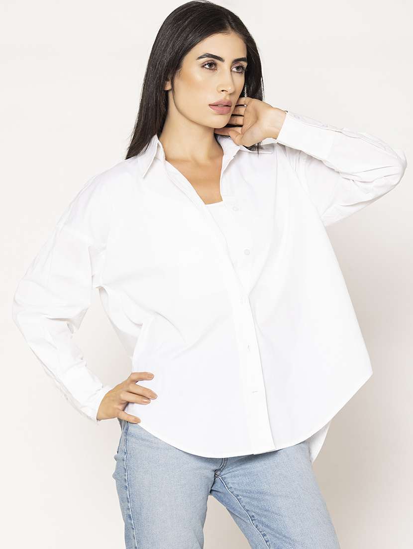 Women Solid Oversized Shirt