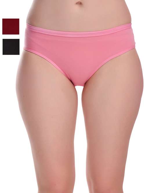 Pack Of 3 Solid Hipster Panties