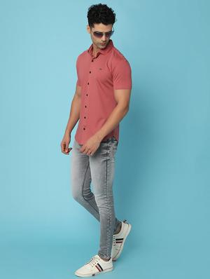 men short sleeved solid casual shirt - 20728172 - Standard Image - 4