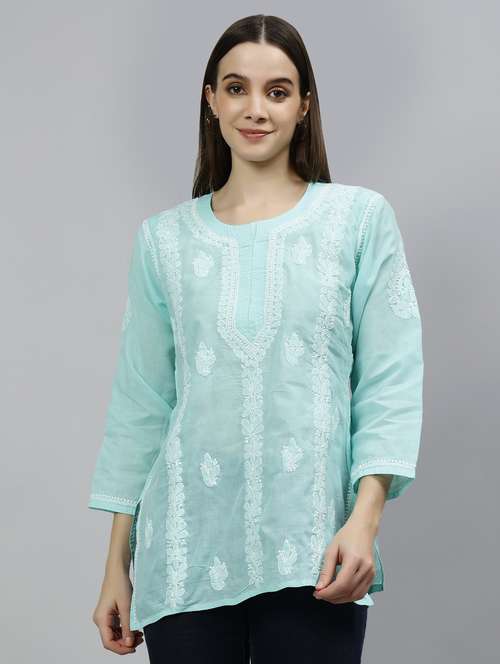 Women Three Quarter Sleeve Straight Kurti